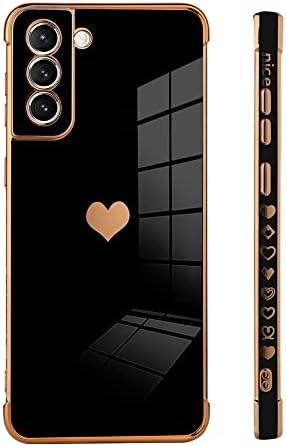 Bonoma Kompatibilan sa Samsung Galaxy S21 Plus Case Love Heart Slaning Electroplate Elegant CASE kamera