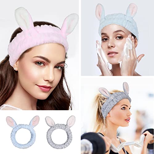 Ygreato 4 pakovanja elastičnih traka za šminkanje za žene, djevojke ' Lovely Bunny Ears Headbands, traka