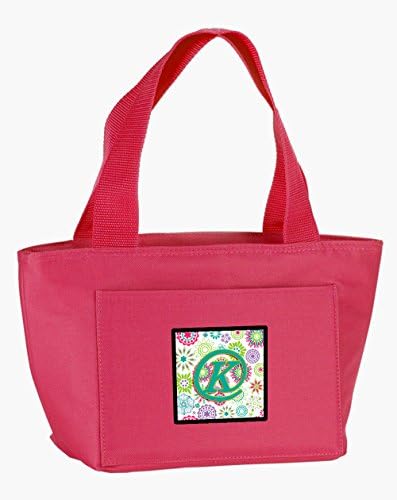 Caroline's Treasures CJ2011-KPK-8808 Letter K Flowers Pink Teal zelena početna torba za ručak, izolovana