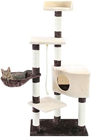 LEPSJGC mačje drvo na više nivoa za mačke sa udobnim Smuđima stabilan okvir za penjanje za mačke igračke