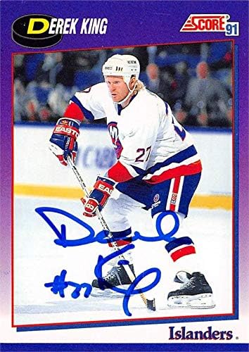 Autograph Warehouse 620842 Derek King autogramirana hokejaška karta - New York Islanders, 67 1991 Ocjena