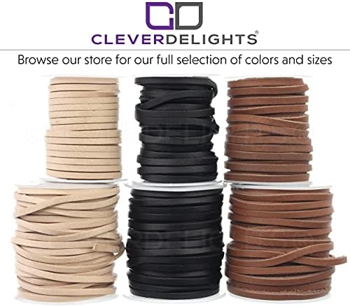 Cleverdelights 1/8 Kožni ravni kabel - prirodna boja - 50 stopa - 3,5 mm originalni kožni remen