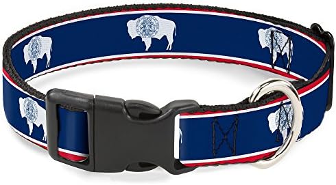 Kopča-Down Plastic Clip Collar-Wyoming Zastave-1/2& 34; Wide-Fits 8-12 Vrat-Srednji