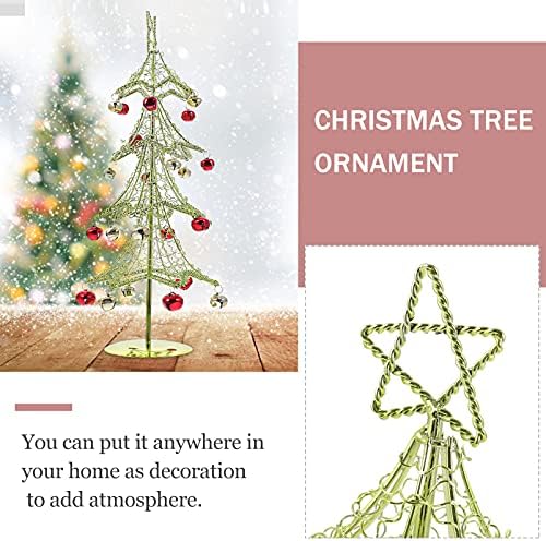 Jojofuny Božićni ukras zaslon stalk postolje božićno kovano željezorno stablo desktop umjetni ukras za božić