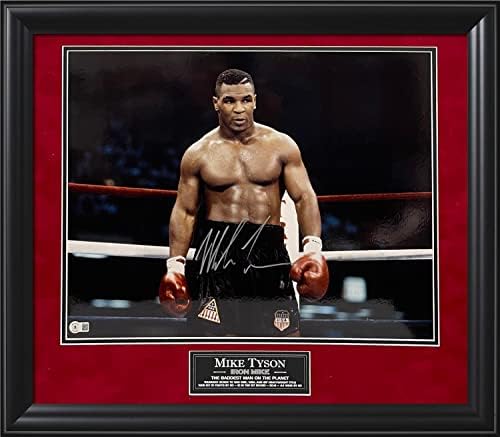 Mike Tyson Autograph Photo stojeći u prstenu 23 × 27 - Fotografirane boks fotografije