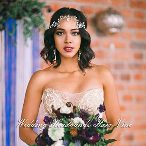 Catery Crystal vjenčanje traka za glavu Silver Headpiece Pearl Hair Vine Bride hair nakit Bridal Hair Accessories