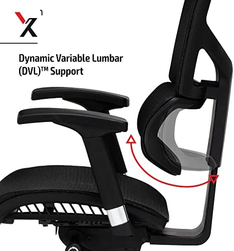X-stolica X1 High End Task stolica, Crna Flex mreža sa naslonom za glavu - ergonomsko kancelarijsko sedište/dinamička