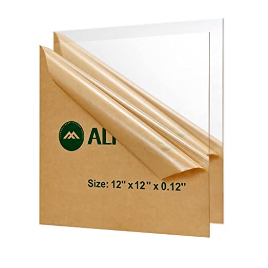 Akrilni listovi 12 x 12 x 0,236, ALPOSUN 2 Pakovanje prozirnih listova od livenog pleksiglasa debljine 1/4