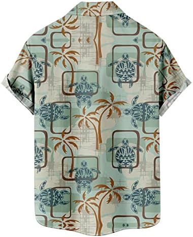 Boys Hawaiian Shirt Muška Dugme Up Casual Tropske Retro Grafički Tees Spuštanje Okovratnik Kratak Rukav