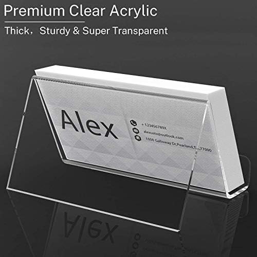 MaxGear set paketa Clear akrilni držač za vizit karte 3,8 x 1,9 x 1,4 inča 6 pakovanja, clear stalak za