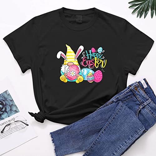 Happy Uskrs majice za žene slatka zec Print T-Shirt Funny Bunny grafički kratki rukav Tops Casual Crew vrat