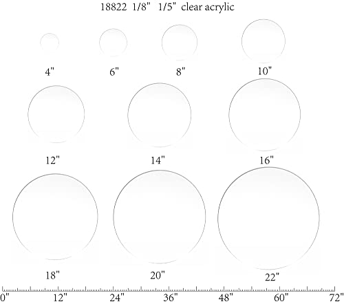 FixtureDisplays® 6PK 4 Clear akrilni pleksiglas Lucite krug Okrugli disk, 1/8debljine 18822-4 -1 / 8 -6PK-NF