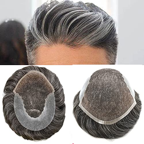 Tupee For Men Hair Replacement 8X10 Swiss Lace Front Mens Toupee Virgin Human Hairpiece Izbijeljeni čvorovi