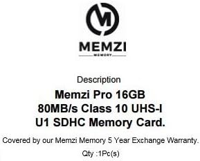 MEMZI PRO 16GB Klasa 10 80MB/s SDHC memorijska kartica za Panasonic HC-VX989, HC-VX981, HC-VX981K, HC-VX980,