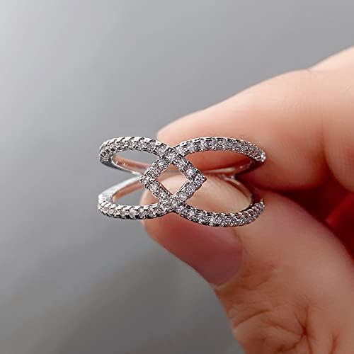 2023 Nova specijalna geometrija dijamantni prsten zauvijek povezan prsten za par za žene za žene