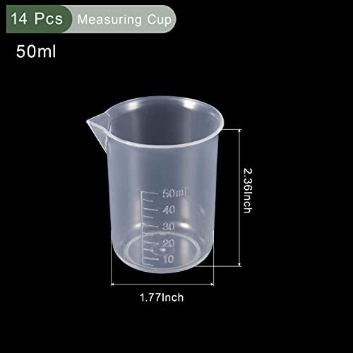 Yokive 14 kom PP plastični diplomirani čašica, laboratorijska upotreba | Tečna mjerna čaša, odlična za laboratoriju,