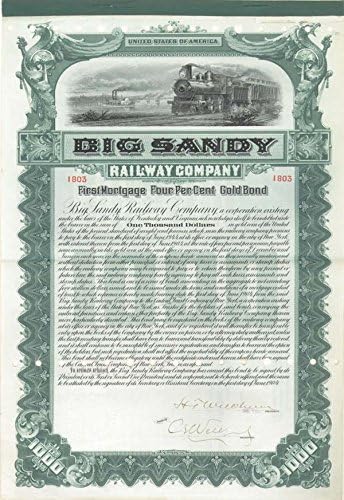 Big Sandy Railway Co. - $1,000 Kaucija.