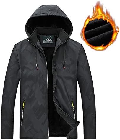 Klasična jakna s dugim rukavima Men Fall College Plus Veličina Fit Fuzzy Solid Jackets Lagana s kapuljačom10