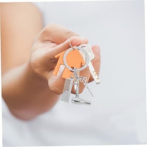 INOOMP 4kom Wash Cut Blow privjesak za ključeve metalni privjesak za ključeve ruksak privjesak za ključeve metalna torba za ključeve viseći dekor privjesak za ključeve dekori viseći dekori Srebrna viseća torba Metal cink legura alati za farbanje kose
