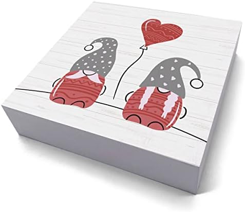 Romantični gnome Ljubavni dekor srca Drvna kutija Sign Volim da mu pokloni za njega rustikalna kutija za