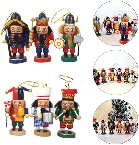 Božić Nutcracker vojnik Puppets dekoracija: 6pcs 10cm orah stojeći Orašar drvena lutka lutka Božić igračka