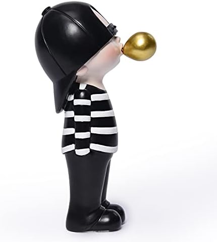 Kakizzy crni dekor skulpture, simpatični dečko dekor Accents za dnevni boravak Male figurice Dekor kuće