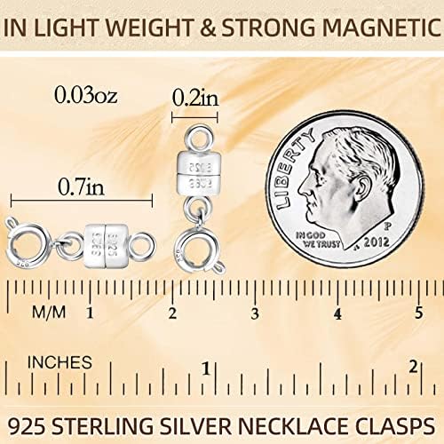 Qulltk 925 Sterling Silver magnetna ogrlica kopče i zatvarači, Mini narukvice kopča Converter zlato i srebro