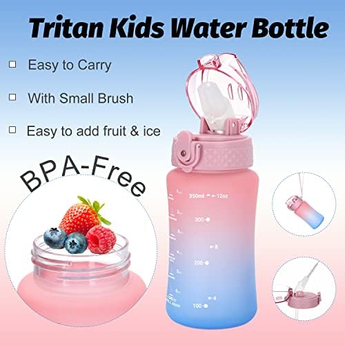 OLDLEY Dječija flaša za vodu za školu, 12 oz BPA-Free višekratne nepropusne izdržljive Tritan plastične