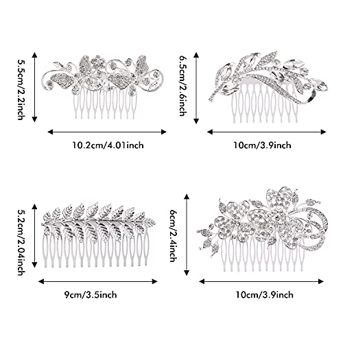 Cinaci 40 paket Shinning Silver Rhinestone leptir list cvijet Bridal Hair Side češljevi+u obliku slova U