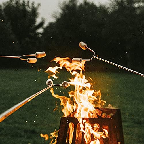 Aoocan Marshmallow štapići za pečenje Set od 6 produženih 45 Smores štapića za nerđajuće teleskopske viljuške bezbedne za loženje Hot Dog, logorska vatra, kampovanje - (Crna)