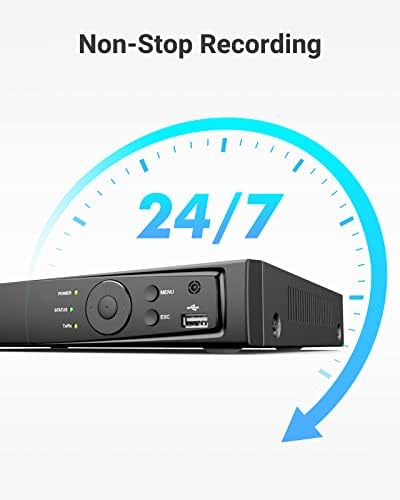 AnNKE 4K 16CH NVR POE mreže Video snimač - Podržava do 16 x 8MP / 4K IP kamere, 24/7 snimanja na unaprijed
