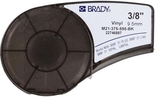 Brady M21-375-595-BK, 139741 0.375 X21 Crna BMP21 serija zatvorena / vanjska vinilna etiketa, paket od 8