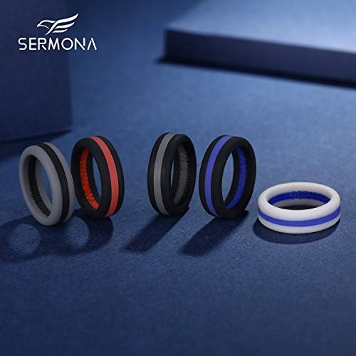 Sermona Silikonski prstenovi za muškarce Vjenčane opsege 5 prstenova se postavljaju personalizirana gumena