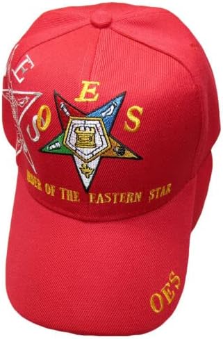 Mason oes Red Istočne zvijezde Crvena akrilna sjena vezena kapa za šešir