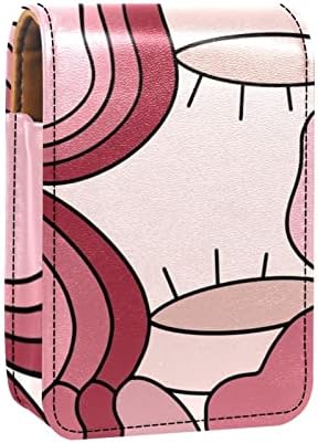 ORYUEKAN Mini torba za šminkanje sa ogledalom, torbica za kvačilo od umjetne kože, moderna apstraktna djevojka