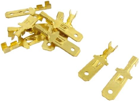 IIVVERR 10 kom Gold tone mužjak Spade Crip terminali 7,8 mm konektori ožičenja (10 kom. Terminali za kriminal