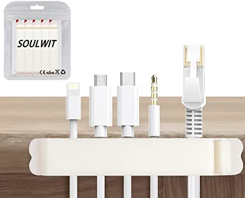 Držač kabela Soulwit, 5 pakovanja Samoljepljivi kabl za dom / ured / stol / auto / telefon / USB kablovska