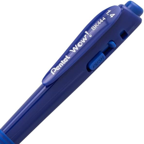 Pentel Wow! Vušačka olovka za uvlačenje, podebljana linija, trokutasta cijev, plava mastila, 18 pakovanja