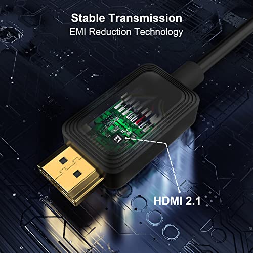 Geohn.G ​​Fiber Optic HDMI kabel 3ft, 48Gbps HDMI 2.1 kabl 8k @ 60Hz 4K @ 120Hz Dolby / Dynamic HDR / HDCP
