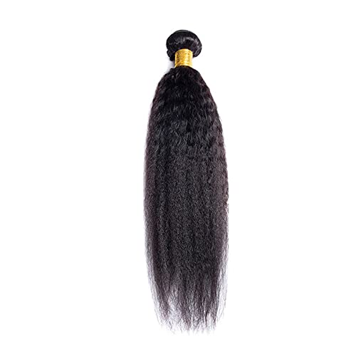 Kinky Ravna Snopova Ljudske Kose Brazilski Remy Hair Weave Double Weft Hair Extensions Prirodna Crna Boja