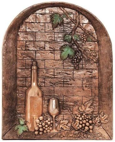Mediteranski prozor sa bocom vina Backsplash Muralna pločica, bakar