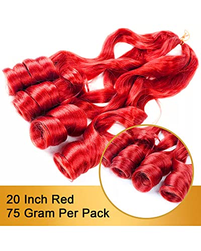 Francuska kovrčava pletenica kosa crvena 20 inča 8 pakovanja Francuska kovrča pletenica kosa prethodno rastegnuta