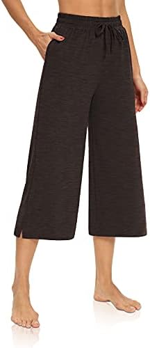 DIBAOLONG ženske kapri pantalone labave pantalone za jogu široke nogavice sa vezicama udobne dnevne pidžame