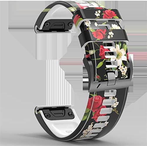 FACDEM 22mm 26mm Smart Watch remen za Garmin Fenix ​​7 7x 5 6 5x 6x Pro Epix 3hr Štampanje silikonske pametne