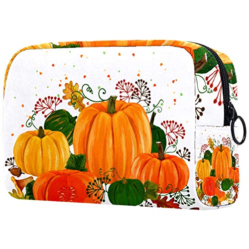 Leveis akvarel bundeve i gljive ostavlja malu torbu za šminku za torbicu Travel Cosmetic Bag Prijenosna