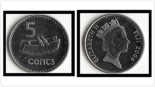 Oceania Fidži 5 bodova Coin 2006 izdanje Strani kovanice Poklon kolekcija