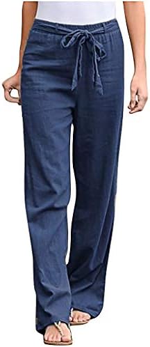 Posteljine hlače za žene visoke strukske crkvene pantalone plus veličina elastične lounge sa dnevnim boravke