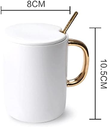 TDDGG keramika sa kašikom poklopca bijeli doručak kafe mlijeko za čaj za čaj za čaj ured HOMEDRinkware poklon