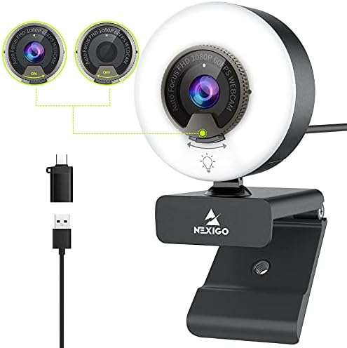 NexiGo 60fps 1080p Web kamera sa autofokusom sa Mini kompletima Stativa, 2021 N960E USB FHD web kompjuterska