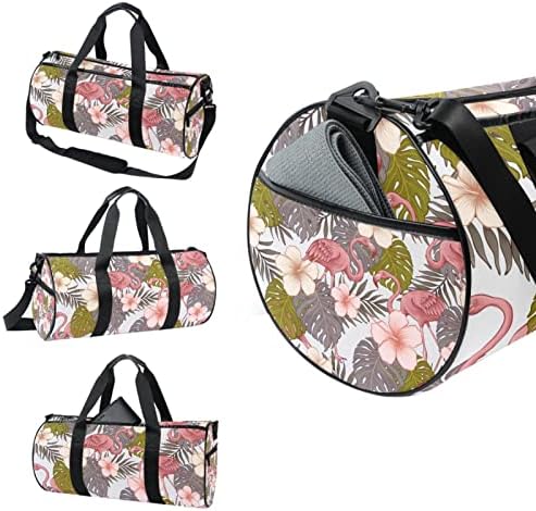 MaMacool Tropical Flowers & Flamingo torba za nošenje preko ramena platnena putna torba za teretanu Sports